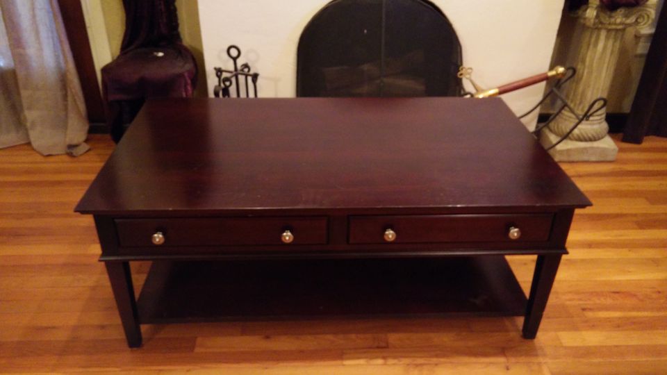 for-sale-mohagony-coffee-table-shelf-drawers